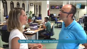 Con el redactor Manuel Bellido en Canal Sur TV